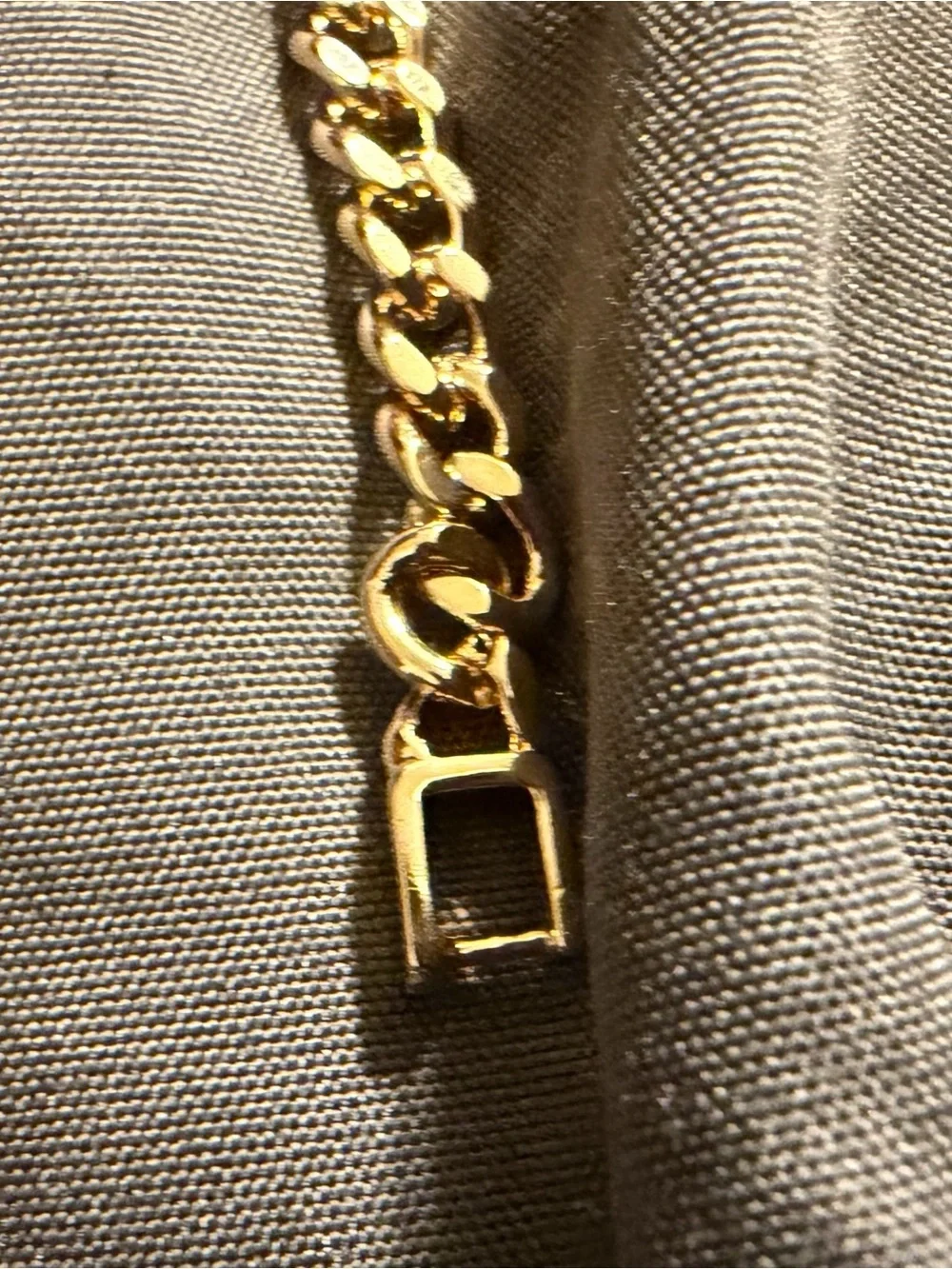 Gold-Tone Chain Bracelet with Rectangular Crystal Accent